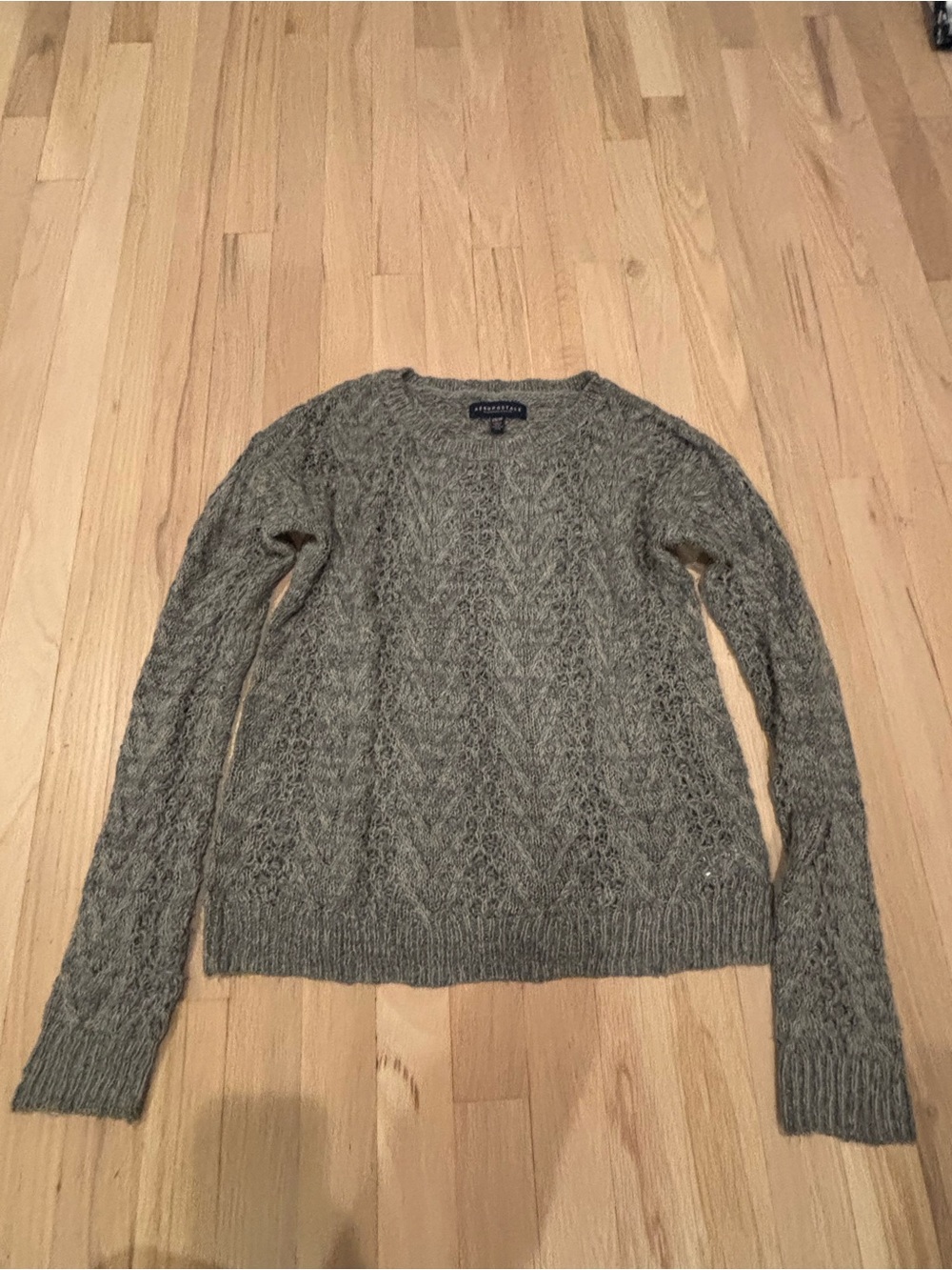 Aeropostale Gray Knit Crewneck Sweater Size XS